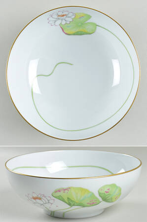 Nil (Gold Trim) 8" Salad Serving Bowl