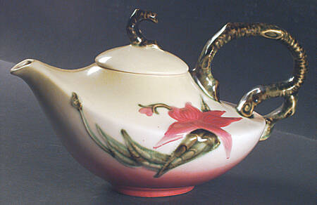 Woodland Chartreuse Pink (Glossy) Teapot & Lid