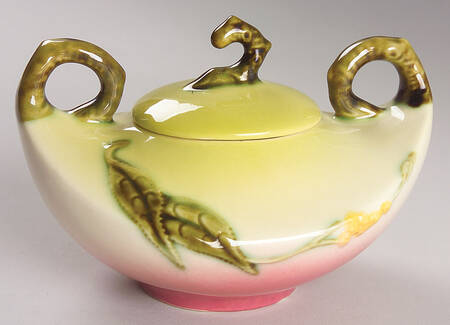 Woodland Chartreuse Pink (Glossy) Sugar Bowl & Lid