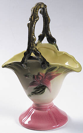 Woodland Chartreuse Pink (Glossy) 8" Handled Basket