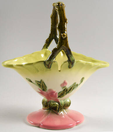 Woodland Chartreuse Pink (Glossy) 10" Handled Basket