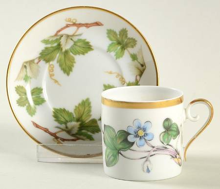 Anemone Hepatica Flat Demitasse Cup & Saucer Set