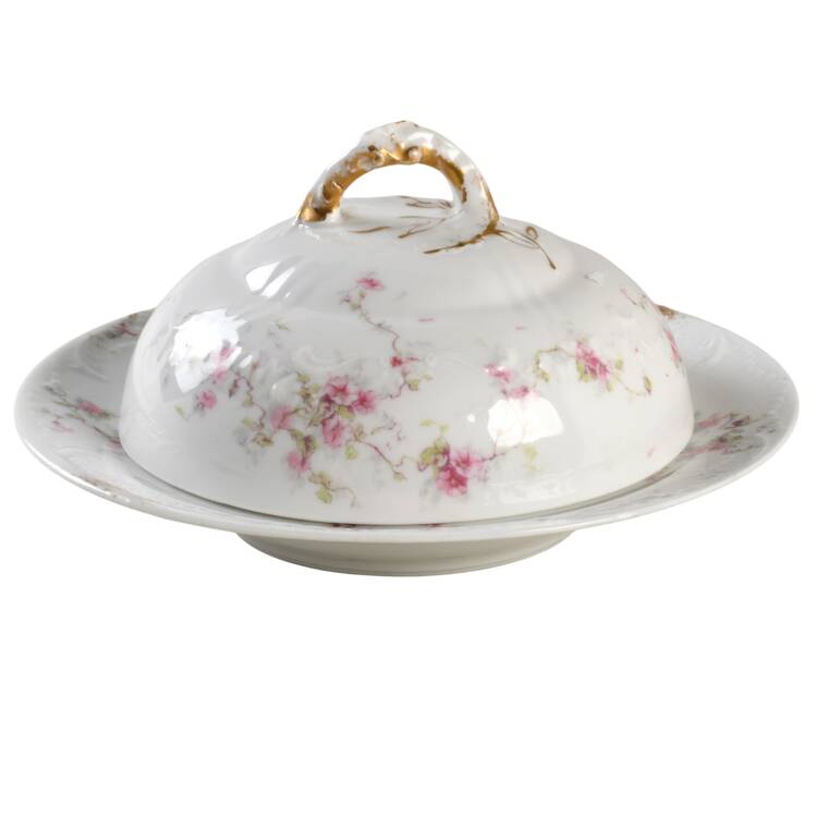 Schleiger 159-3 Round Covered Butter with Strainer