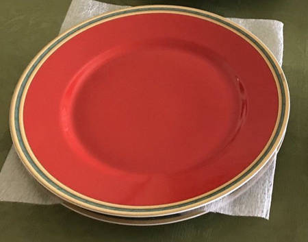 Toucans Corail (Red Orange) Salad/Dessert Plate