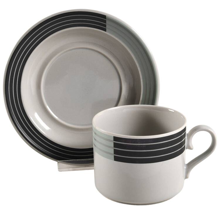 Grooving Green Flat Cup & Saucer Set