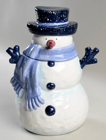 Winter Frost Figural Cookie Jar & Lid