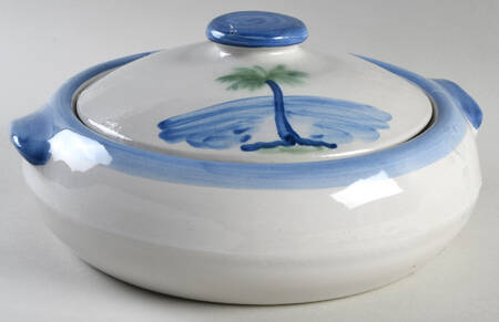 Palm Tree 2 Qt Round Covered Casserole by M A Hadley