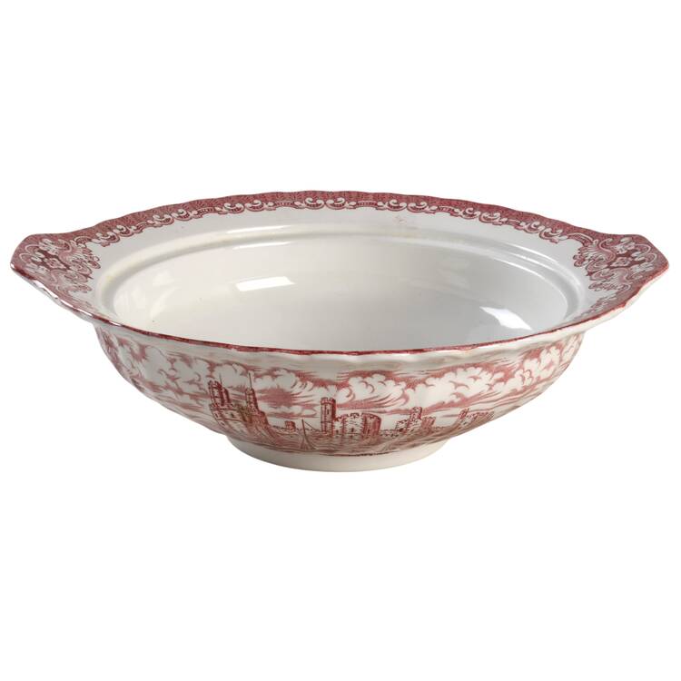 Olde Country Castles Red Round Vegetable No Lid