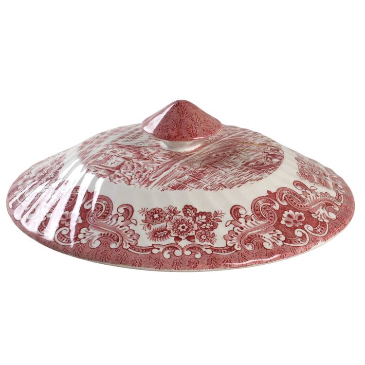 Olde Country Castles Red Lid for Round Vegetable