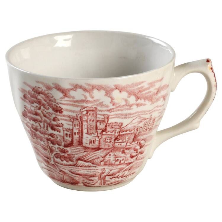 Olde Country Castles Red Flat Cup