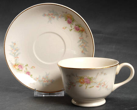 Sweetheart Rose (Virginia) Footed Cup & Saucer Set