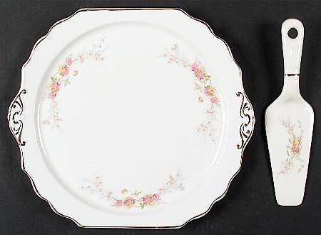 Sweetheart Rose (Virginia) Square Handled Cake Plate
