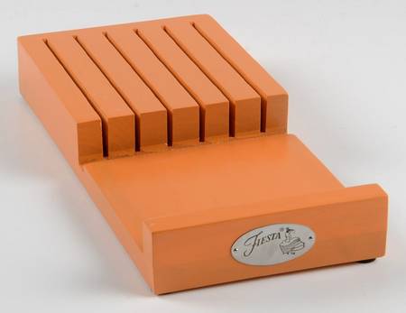 Fiesta Tangerine (Intro 2003) Small Wood Knife Tray (Holds 6 Steak Knifes)