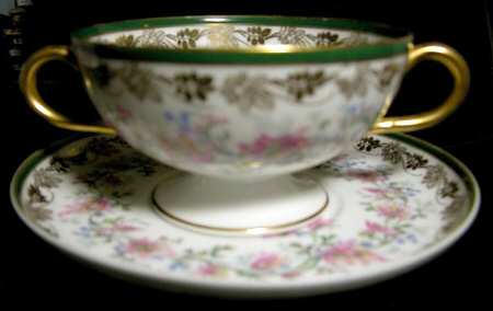 H2649 Footed Cream Soup Bowl & Saucer Set