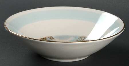 Currier and Ives Blue Band Fruit/Dessert (Sauce) Bowl
