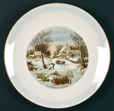 Currier and Ives Blue Band by Homer Laughlin 