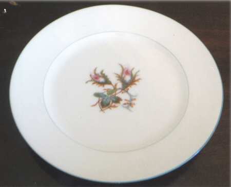 Moss Rose (Green Trim) Dinner Plate