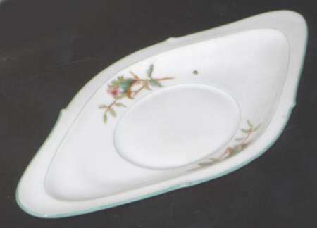 Moss Rose (Green Trim) Underplate for Gravy Boat