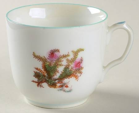 Moss Rose (Green Trim) Footed Cup