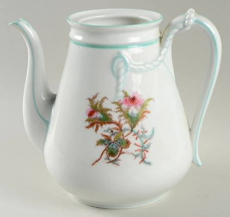 Moss Rose (Green Trim) Coffee Pot No Lid