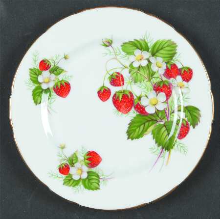 Strawberry Ripe (Large Scallops On Edge) Bread & Butter Plate