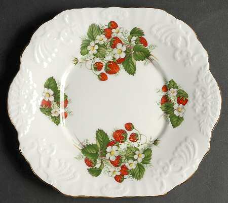 Strawberry Ripe Handled Cake Plate