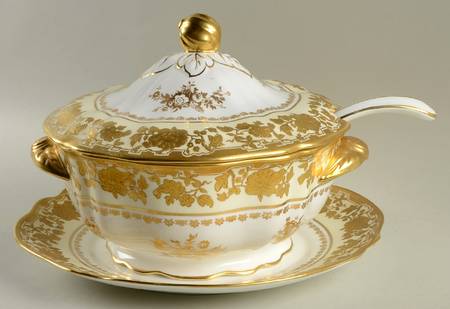 Grand Baroque Tureen & Lid w/Ladle & Underplate