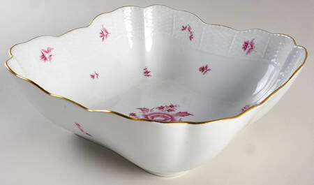 Nanking Bouquet Pink (NBP) 10" Square Salad Serving Bowl by Herend