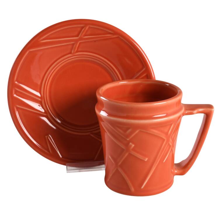 Fiesta 2000 Persimmon Mug/Cup & Saucer Set