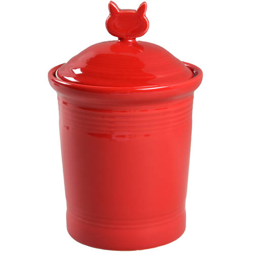 Fiesta Scarlet (Intro 2004) Cat Treats Holder/Jar & Lid