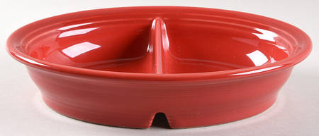 Fiesta Scarlet (Intro 2004) 10" Oval Divided Vegetable Bowl