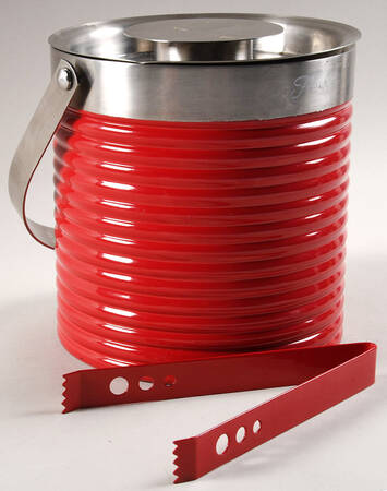 Fiesta Scarlet (Intro 2004) Metal Ice Bucket & Lid with Metal Tongs