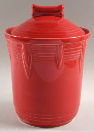 Fiesta Scarlet (Intro 2004) Dog Treats Canister & Lid by Homer Laughlin 