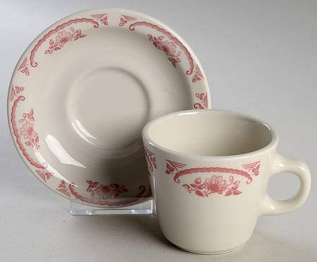 American Rose Footed Cup & Saucer Set