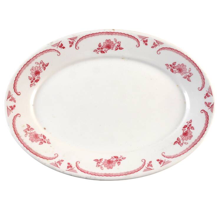 American Rose 12" Oval Serving Platter