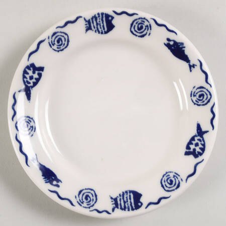 Blue Fish Bread & Butter Plate