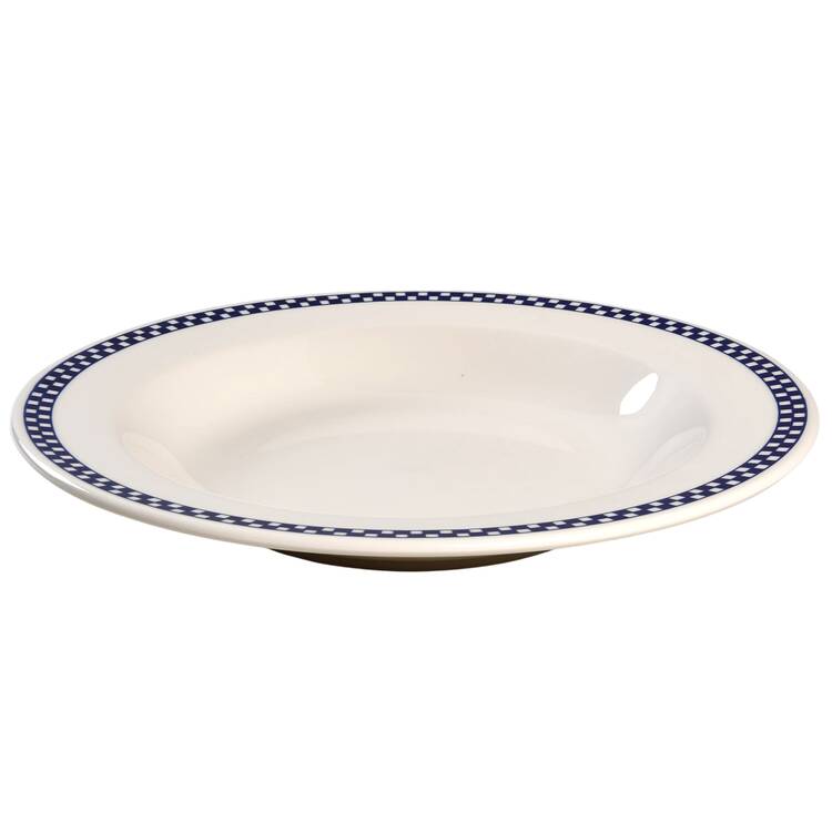 Checkers Cobalt Blue 12" Individual Pasta Bowl