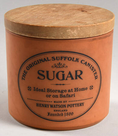 The Original Suffolk (Terra Cotta) Sugar Canister & Wood Lid