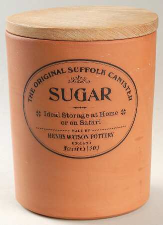 The Original Suffolk (Terra Cotta) Sugar Canister & Wood Lid