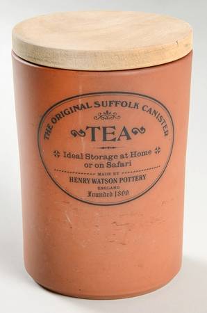 The Original Suffolk (Terra Cotta) Tea Canister & Wood Lid