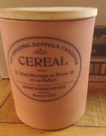 The Original Suffolk (Terra Cotta) Cereal Canister & Wood Lid