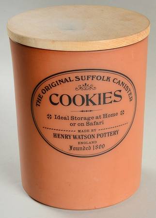 The Original Suffolk (Terra Cotta) Cookie Canister & Wood Lid