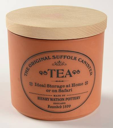 The Original Suffolk (Terra Cotta) Tea Canister & Wood Lid