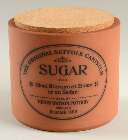The Original Suffolk (Terra Cotta) Sugar Canister & Cork Stopper