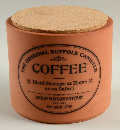 The Original Suffolk (Terra Cotta) Coffee Canister & Cork Stopper