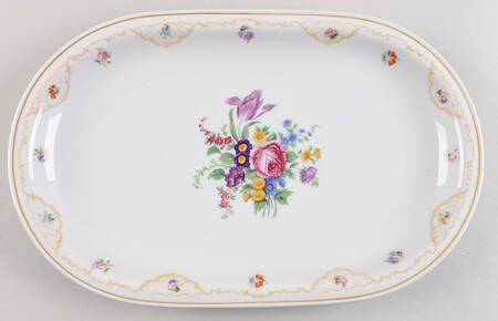 7470 (Cream Background) 12" Oval Serving Platter