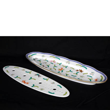 Poisson (PO) (White Background) 24' Fish Platter & Strainer