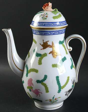Poisson (PO) (White Background) Coffee Pot & Lid