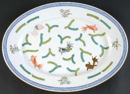 Poisson (PO) (White Background) 15" Oval Serving Platter