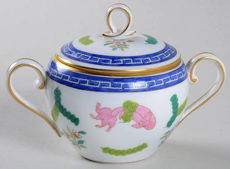 Poisson (PO) (White Background) Sugar Bowl & Lid